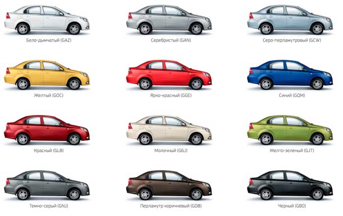 Выбор цвета автомобиля